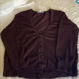 LOFT Purple Knit Cardigan Sweater